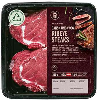 REMA 1000 Ribeye steaks, 360 g tilbud