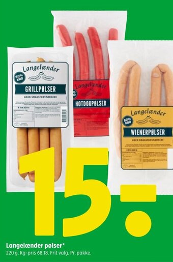 Coop 365 Langelænder pølser* tilbud