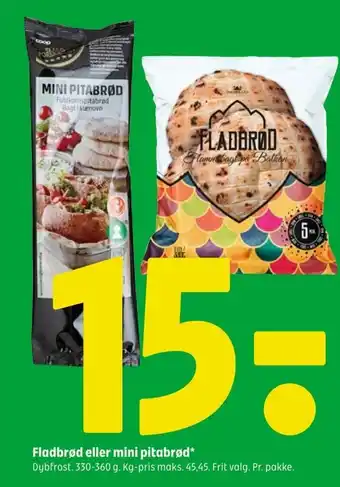 Coop 365 Fladbrød eller mini pitabrød tilbud