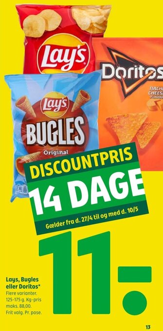 Coop 365 Lays, Bugles eller Doritos tilbud
