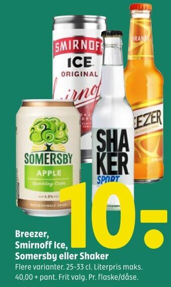 Coop 365 Breezer, Smirnoff Ice, Somersby eller Shaker tilbud