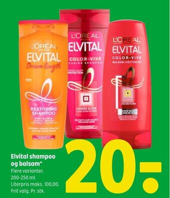 Coop 365 Elvital shampoo og balsam tilbud