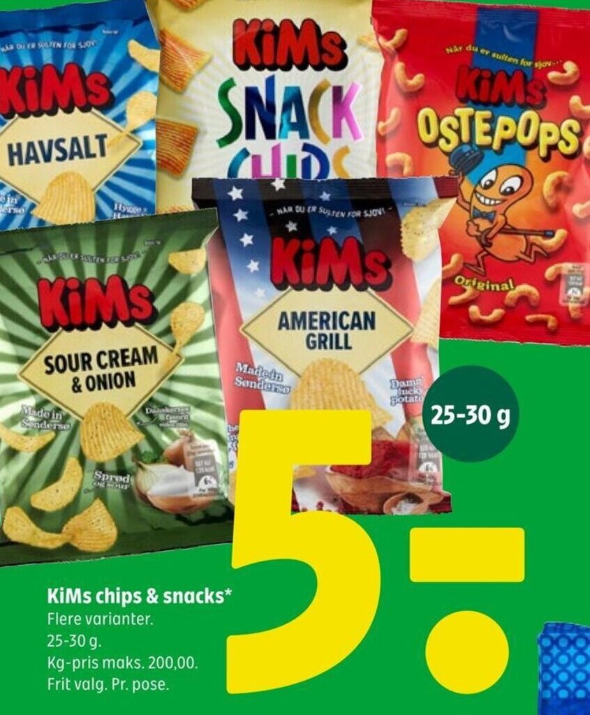 KiMs chips & snacks tilbud hos Coop 365