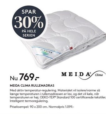 SengeSpecialisten Meida clima rullemadras tilbud