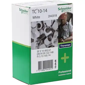 Billigvvs Schneider thorsman kabelclips, 10-14 mm, hvid - 100 stk tilbud