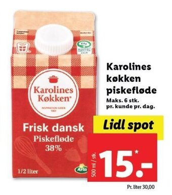 Lidl Karolines køkken piskefløde tilbud