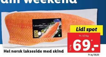 Lidl Hel norsk lakseside med skind tilbud