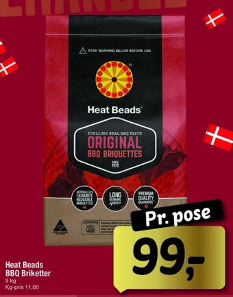 Heat beads grillbriketter