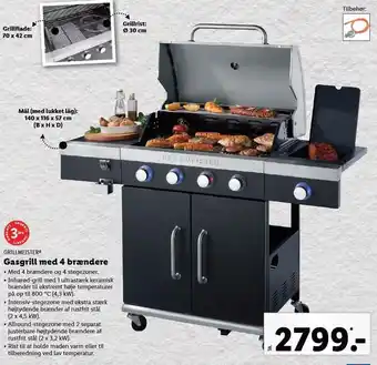 Lidl Grillmeister gasgrill m. 4 brændere tilbud