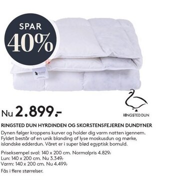 SengeSpecialisten Ringsted dun hyrdinden og skorstensfejeren dundyner tilbud