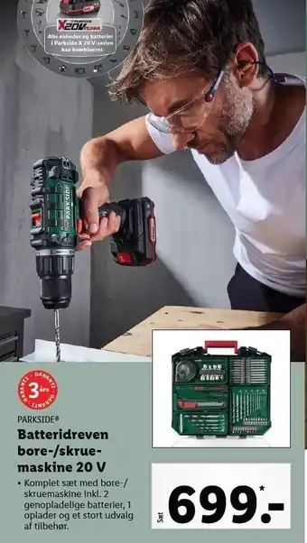 Batteridreven bore/skruemaskine 20v