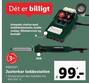 Justerbar loddestation