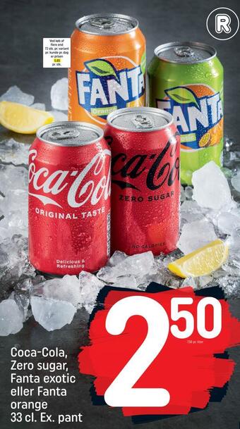 REMA 1000 Coca-cola, zero sugar, fanta exotic eller fanta orange tilbud