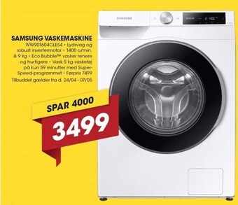 Punkt1 Samsung vaskemaskine tilbud