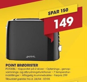 Punkt1 Point brødrister tilbud