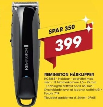 Punkt1 Remington hårklipper tilbud