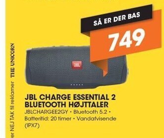 Jbl charge essential 2 bluetooth højttaler