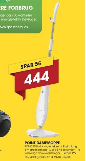 Punkt1 Point dampmoppe tilbud