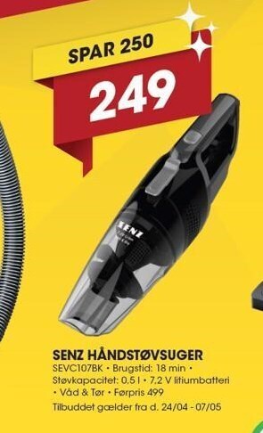 Punkt1 Senz håndstøvsuger tilbud