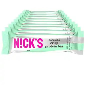 Nick's 10-pak proteinbar nougat crisp 50g