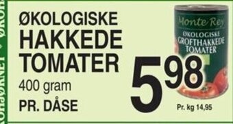 ABC Lavpris ØKOLOGISKE HAKKEDE TOMATER tilbud