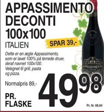 APPASSIMENTO DECONTI 100x100