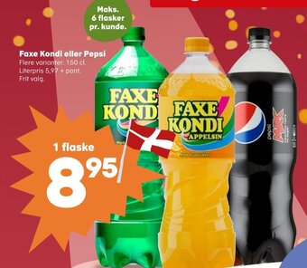 Kvickly Faxe Kondi eller Pepsi tilbud