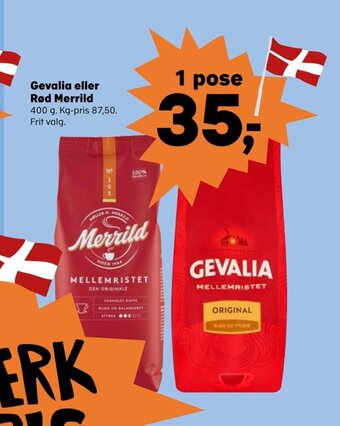 Kvickly Gevalia eller Rød Merrild tilbud
