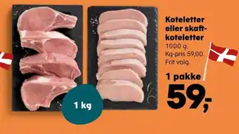 Kvickly Koteletter eller skaft-koteletter tilbud