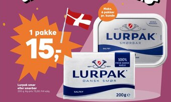 Kvickly Lurpak smør eller smørbar tilbud