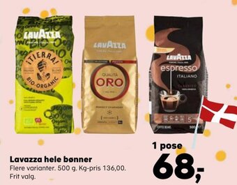 Kvickly Lavazza hele bønner tilbud