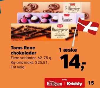 Kvickly Toms Rene chokolader tilbud
