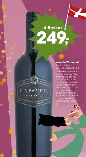 Kvickly Veronia Zinfandel Apulien, Italien. tilbud
