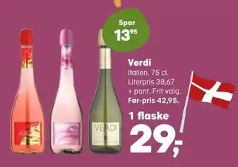 Kvickly Verdi Italien. 75 cl. tilbud