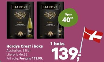 Kvickly Hardys Crest i boks tilbud