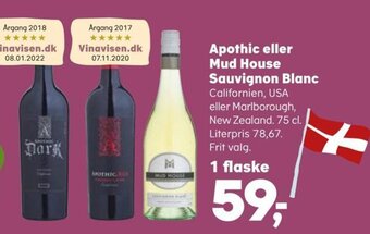 Kvickly Apothic eller Mud House Sauvignon Blanc tilbud