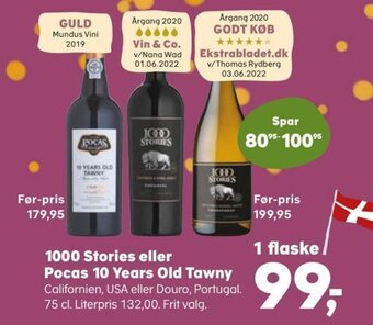 Kvickly 1000 Stories eller Pocas 10 Years Old Tawny tilbud