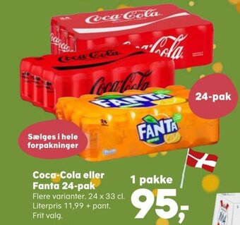 Kvickly Coca-Cola eller Fanta 24-pak tilbud