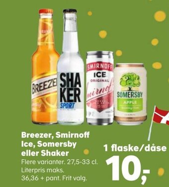 Kvickly Breezer, Smirnoff Ice, Somersby eller Shaker tilbud