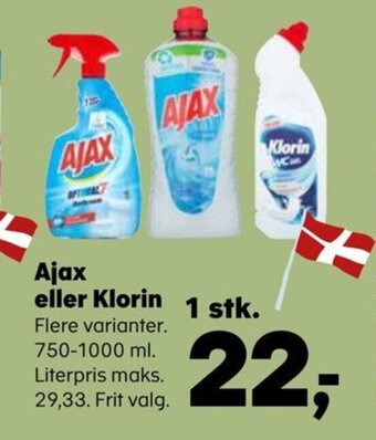 Kvickly Ajax eller Klorin tilbud