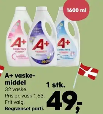 Kvickly A+ vaske-middel tilbud