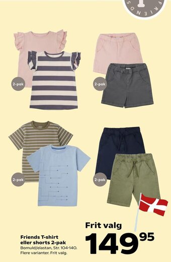 Kvickly Friends T-shirt eller shorts 2-pak tilbud