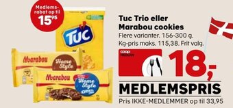 SuperBrugsen Tuc Trio eller Marabou cookies tilbud