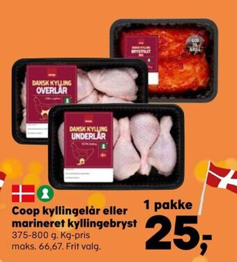 SuperBrugsen Coop kyllingelår eller marineret kyllingebryst tilbud