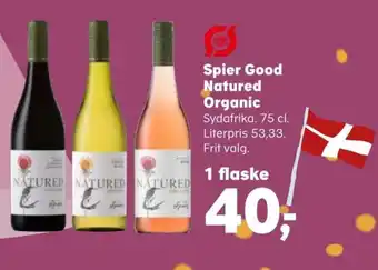 SuperBrugsen Spier Good Natured Organic Sydafrika. 75 cl. tilbud