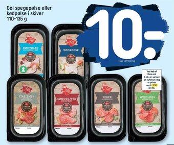 REMA 1000 Gøl spegepølse eller kødpølse i skiver 110-135 g tilbud
