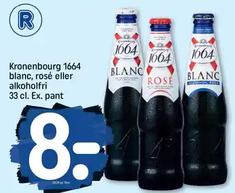 REMA 1000 Kronenbourg 1664 blanc, rosé eller alkoholfri 33 cl. Ex. pant tilbud