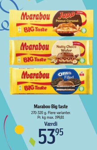 Føtex Marabou Big taste 270-320 g. tilbud