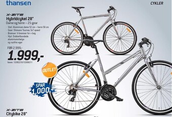 Thansen X-zite hybridcykel 28 tilbud