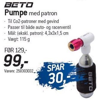 Thansen Beto pumpe med patron tilbud